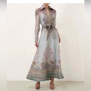 Zimmermann Pastel Long Sleeve Maxi Dress AU size 2